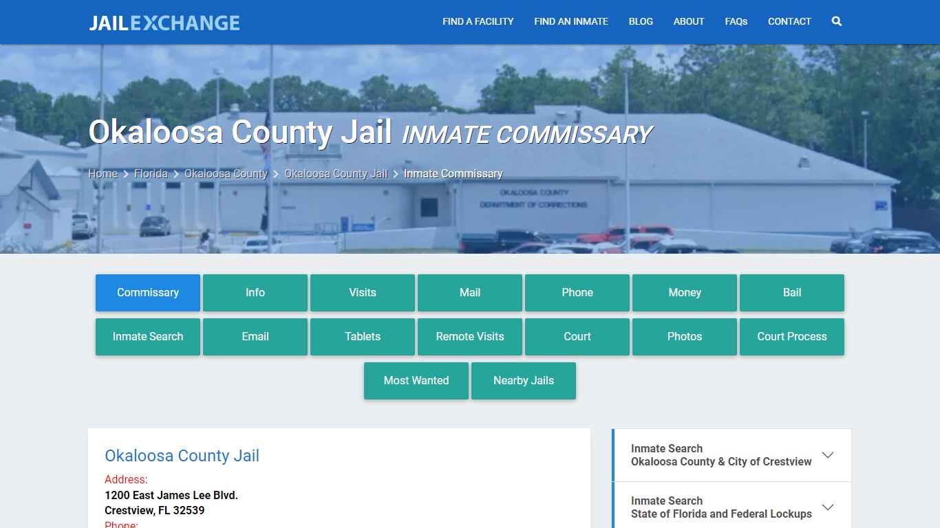 Inmate Commissary, Care Packs - Okaloosa County Jail, FL - Jail Exchange