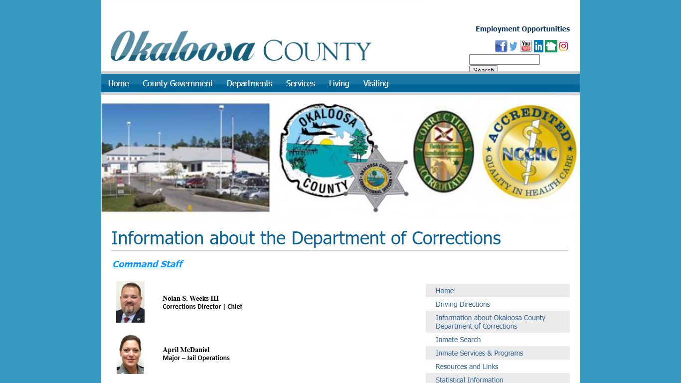 Corrections - Information | Okaloosa County